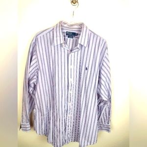 Polo by Ralph Lauren Men's Striped Button Down Long Sleeve Shirt Size 17.5 34/35